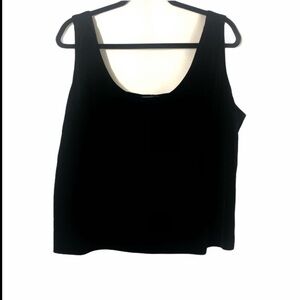 Xscape Y2K Black Velour Sleeveless Crop Top 3X